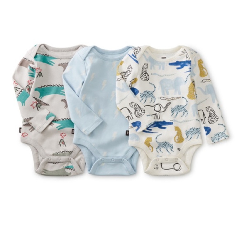 Tea Collection Three Pack Bodysuit - Boy - 0-3 Months
